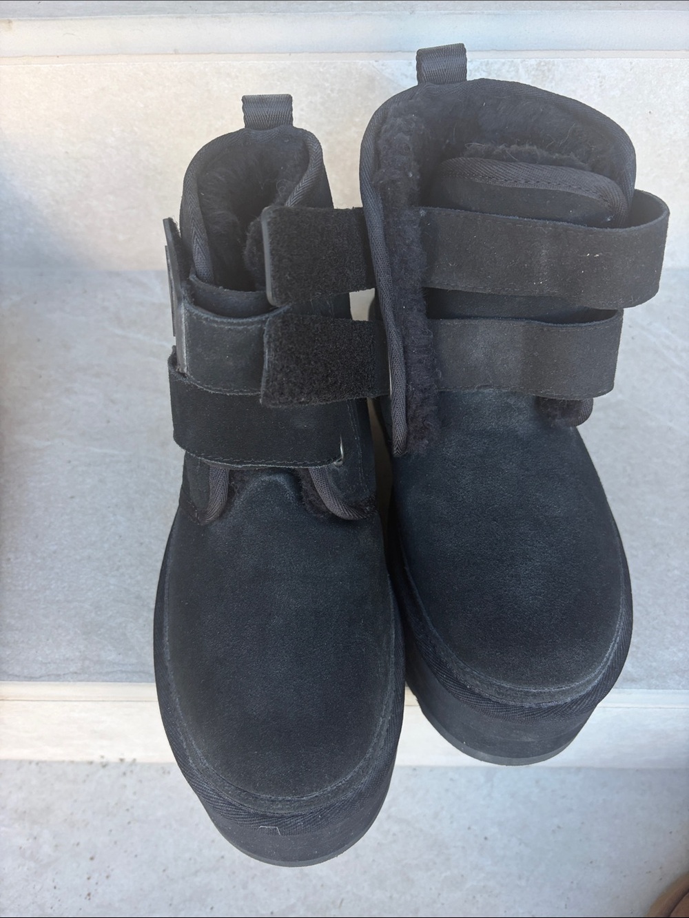 UGG Neumel Platform Strap Black Boots